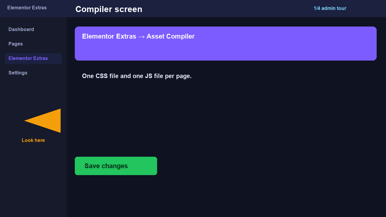 asset-compiler admin screen 1