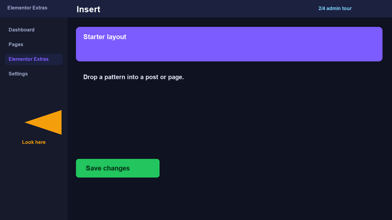block-patterns admin screen 2