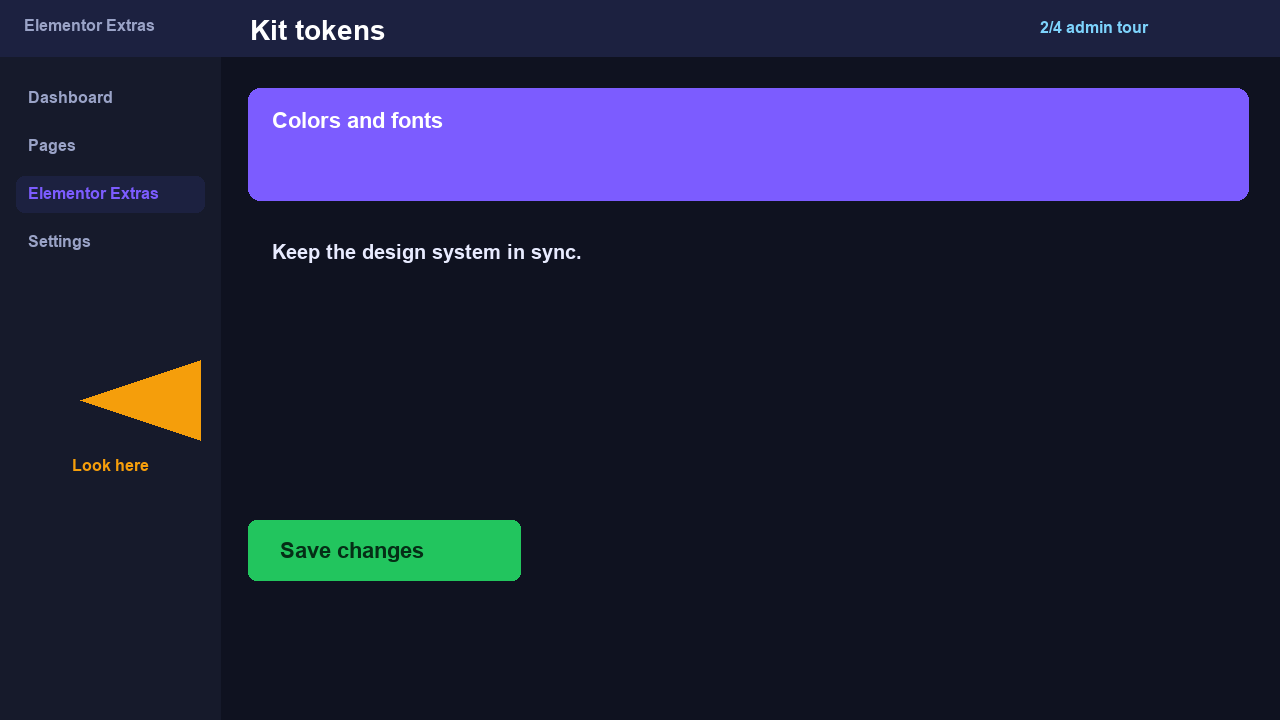 design-system-sync admin screen 2