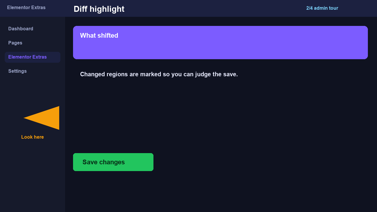 visual-regression admin screen 2